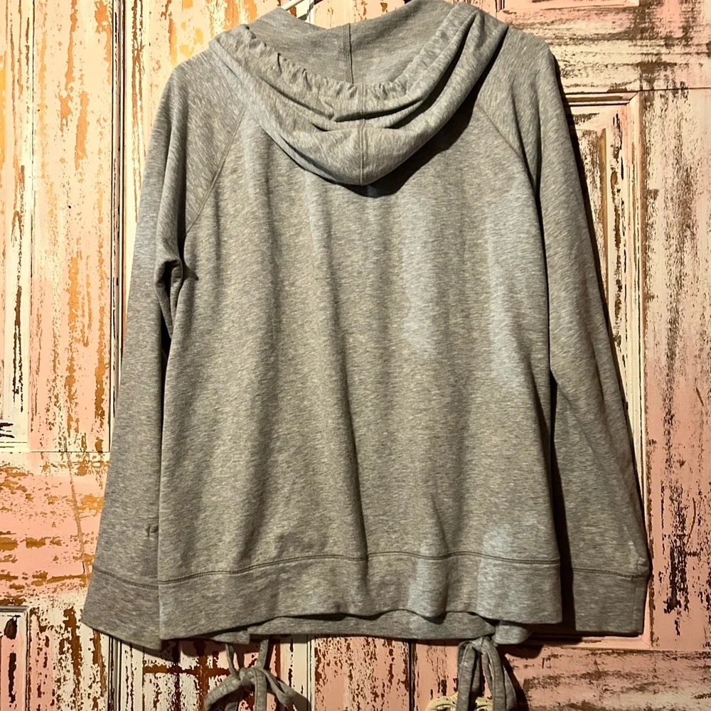 Michael Kors Light Gray Lace-Up Hooded Sweatshirt